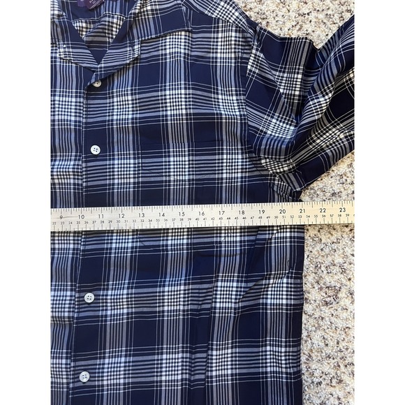 Ralph Lauren Men's Purple Button Up Shirt Cotton Sz S Blue Plaid Italy - Picture 9 of 10